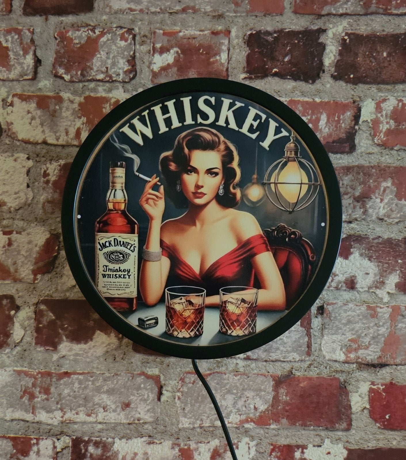 Whisky Reclamebord LED - Jack Daniel's Vintage Stijl 20cm, Ophalen of Verzenden