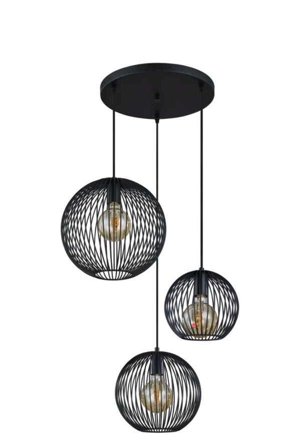 GAMMA hanglamp Nikki zwart Ø60 cm, Ophalen, Modern, industrieel, E27 (groot), Zo goed als nieuw