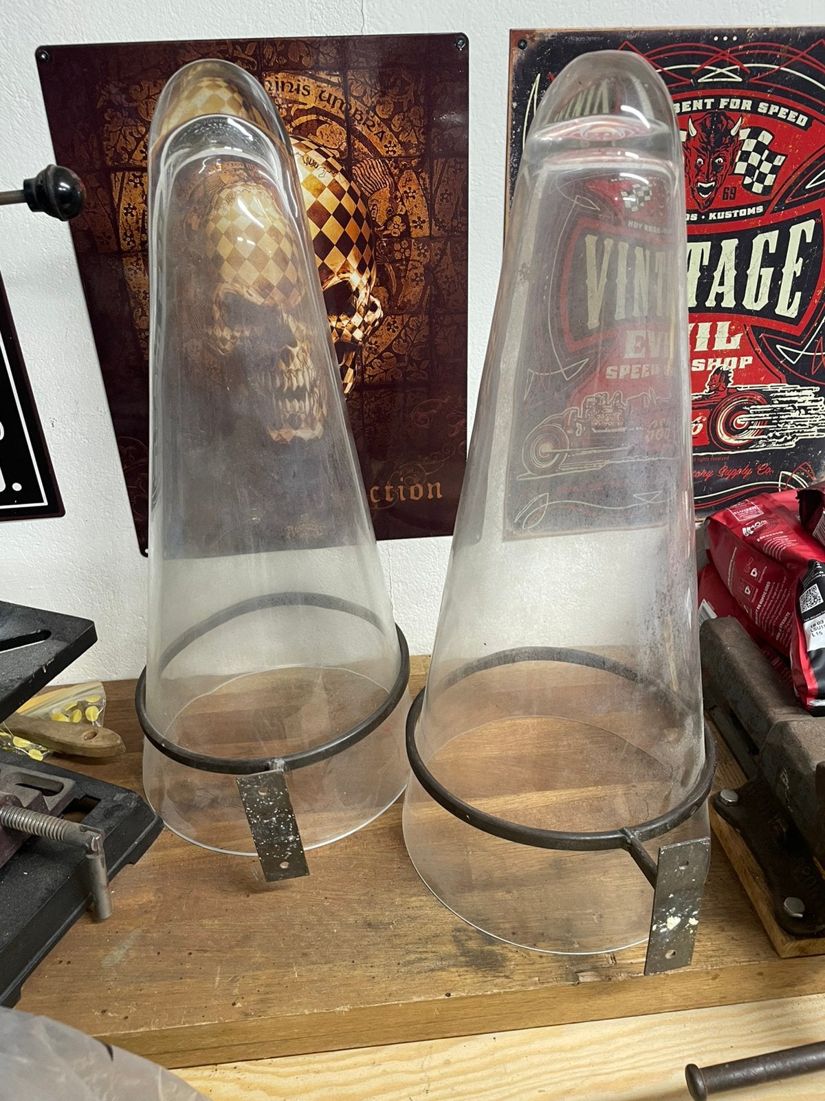 Vaas kandelaars, Ophalen, Set, Glas, 24 cm