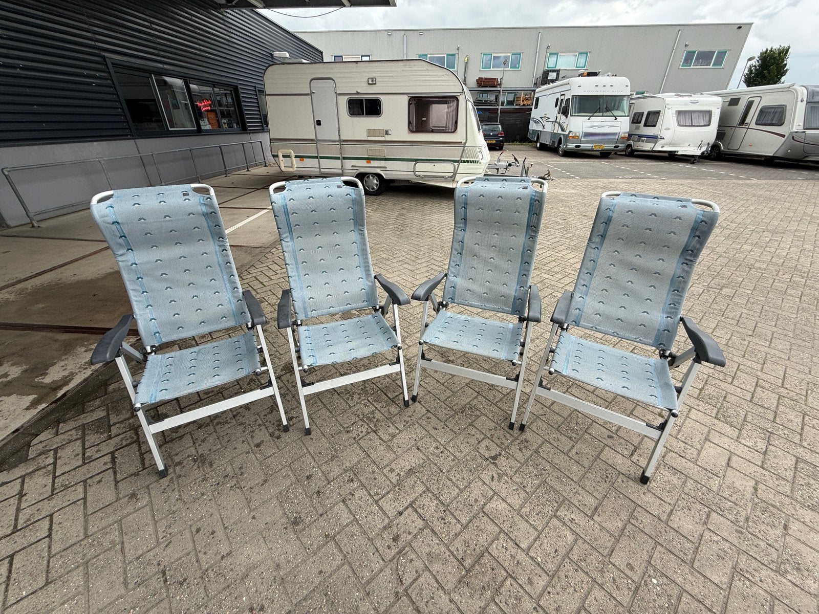 Stoelenset Camping 4 stuks (Uitstekende staat), Ophalen, Zo goed als nieuw, Campingstoel