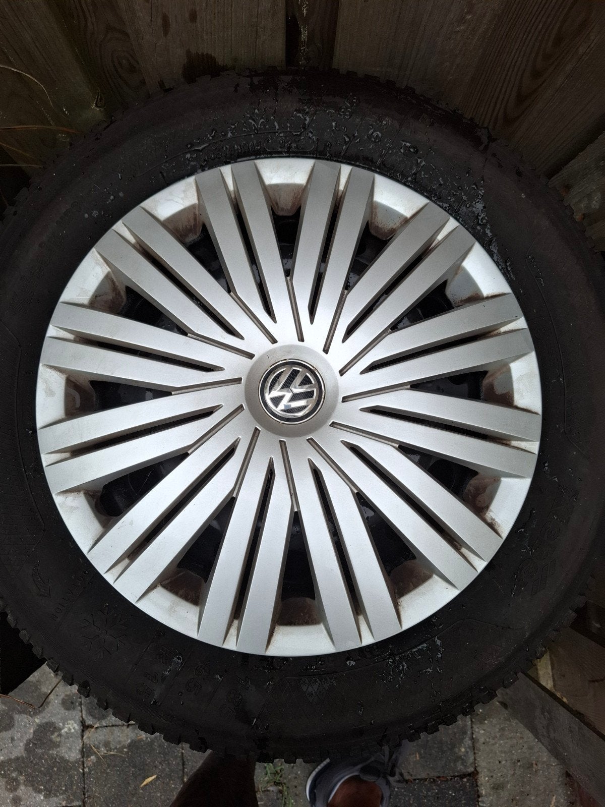 Set stalen velgen 15" met winterbanden VW Polo 5x100, Auto-onderdelen, Banden en Velgen, Ophalen, Gebruikt, 15 inch, Banden en Velgen
