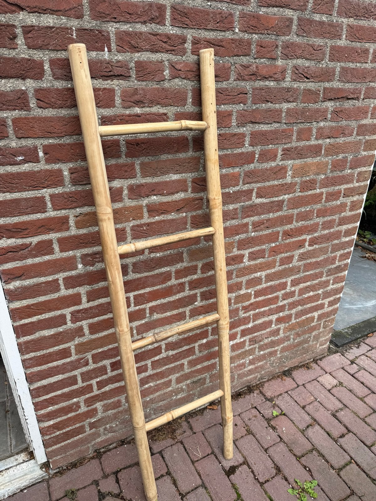Decoratieve bamboe ladder - 1.50 hoog, Ophalen, Gebruikt, Ladder, Minder dan 2 meter