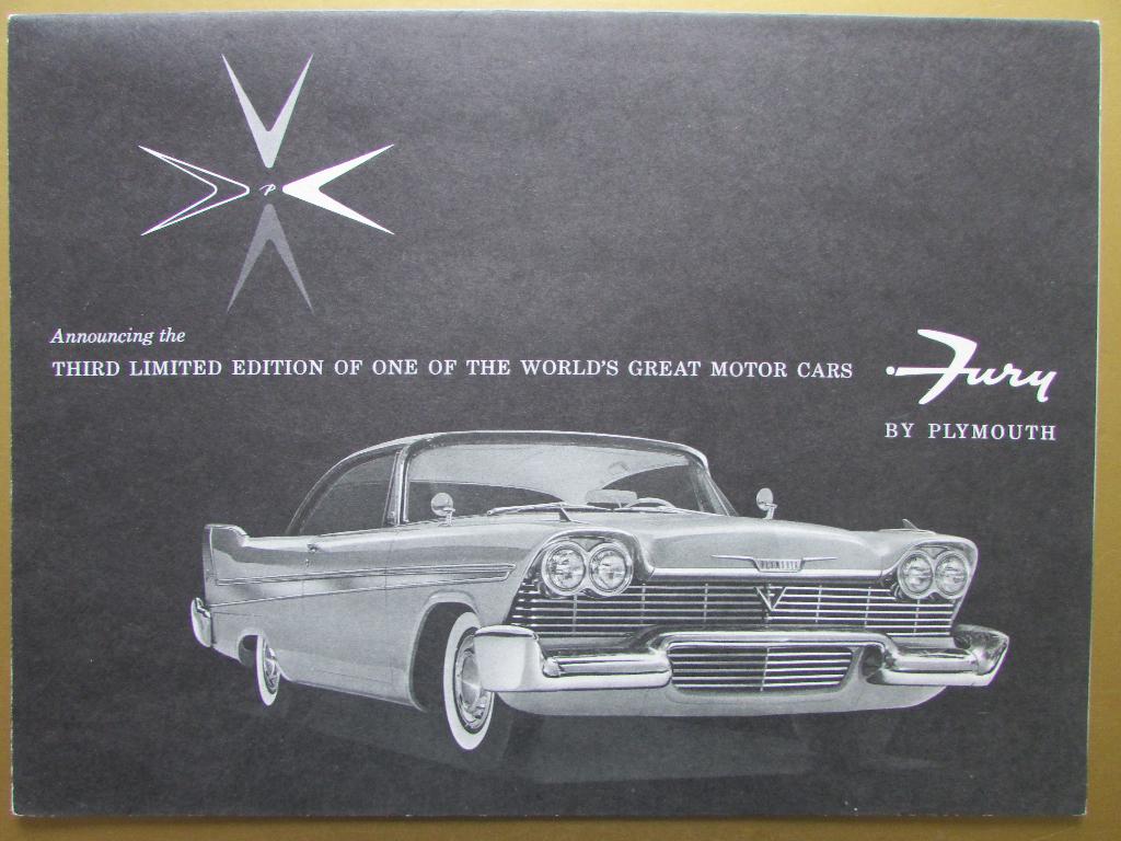 1958 Plymouth Fury folder, Engels, Ophalen of Verzenden, Zo goed als nieuw, Overige merken