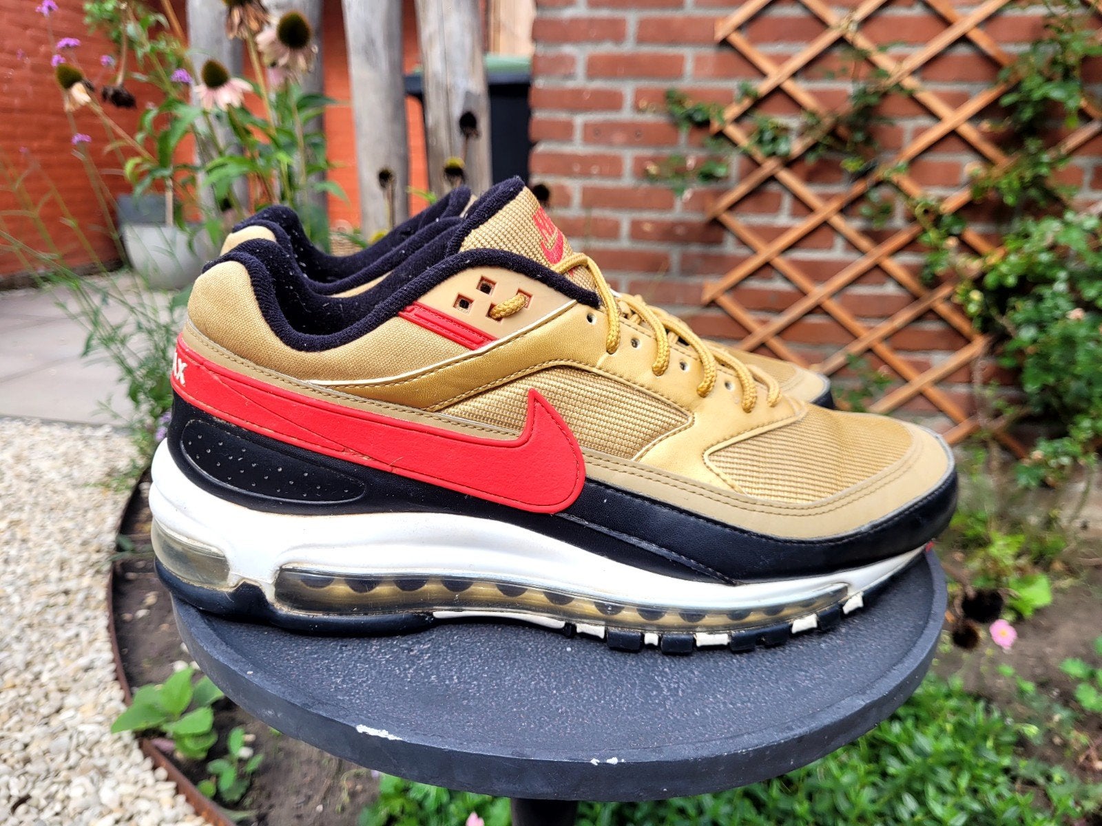 Nike Air Max 97/BW "Metallic Gold University Red" maat 44, ManolaSneakers@gmail.com, 5151AS, Overige kleuren, Nike