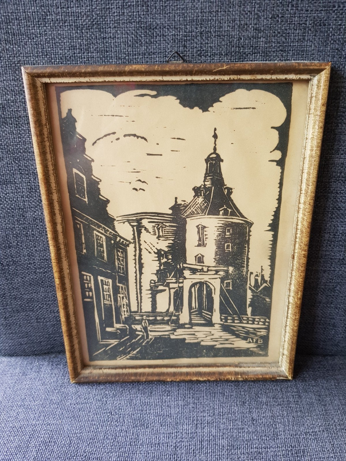 Litho jaren 30 / Drommedaris Enkhuizen., Antiek en Kunst, Verzenden