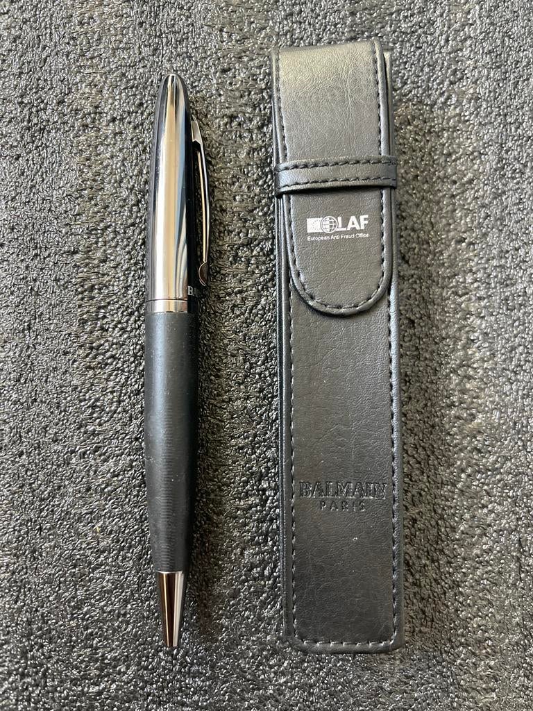 Balmain ballpoint OLAF (Europees Anti-Fraude Bureau), Verzamelen, Pennenverzamelingen, Zo goed als nieuw, Balpen, Overige merken