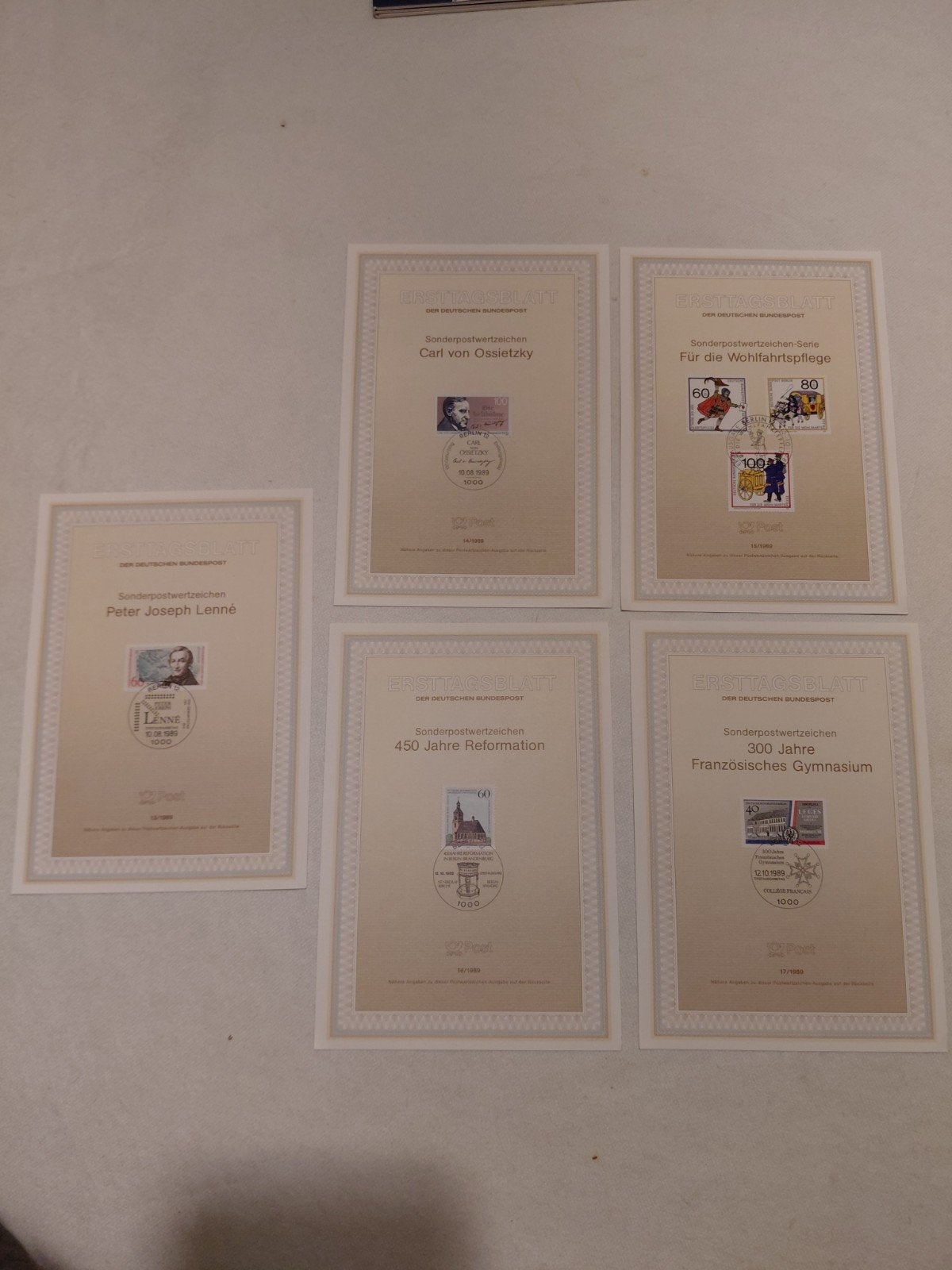 Aangeboden 5 Duitse Eerstedagbladen 1989, Ophalen of Verzenden, BRD, Gestempeld