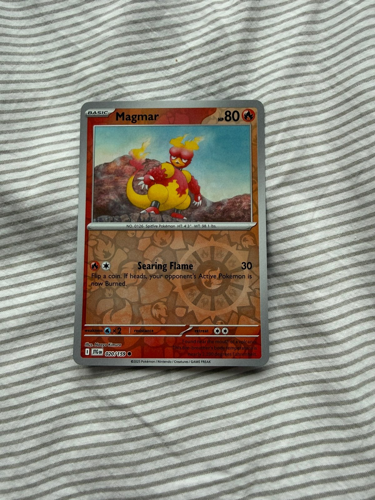 Magmar reverse holo pokemon kaart, Ophalen of Verzenden, Zo goed als nieuw