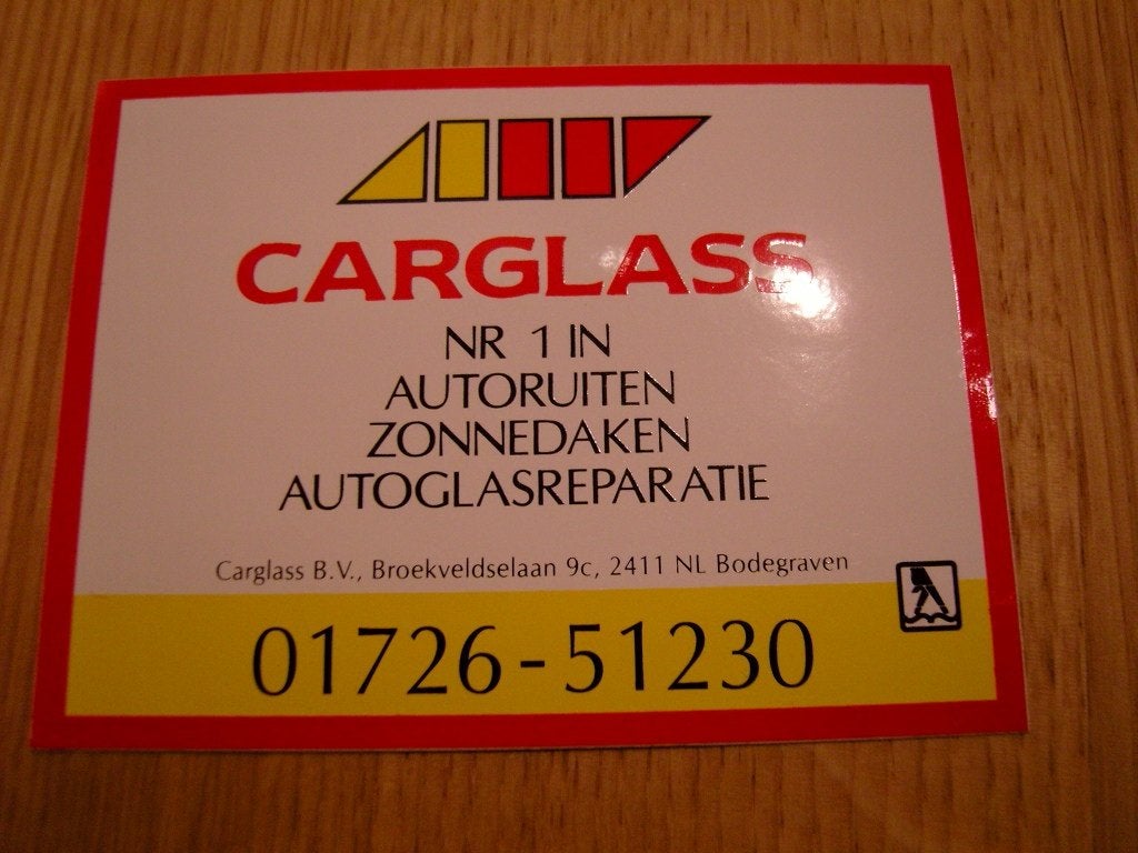 sticker Bodegraven CARGLASS BV 01726-51230, Verzamelen, Stickers, Ophalen, Zo goed als nieuw