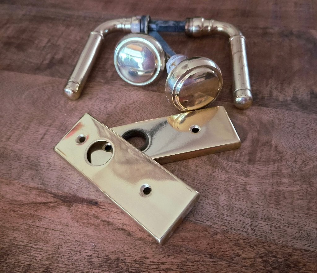Deurkrukken van messing, Doe-het-zelf en Verbouw, Hang- en Sluitwerk, Ophalen, Zo goed als nieuw, Koper of Messing, Klink of Kruk