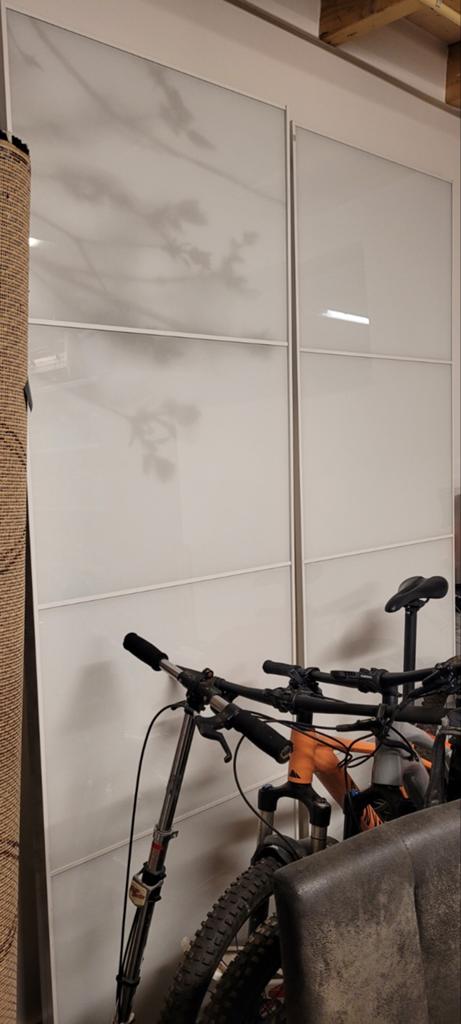 2 Ikea Pax deuren met licht bloemmotief 230x76rails etc., Ophalen, 200 cm of meer, 50 tot 100 cm, Zo goed als nieuw