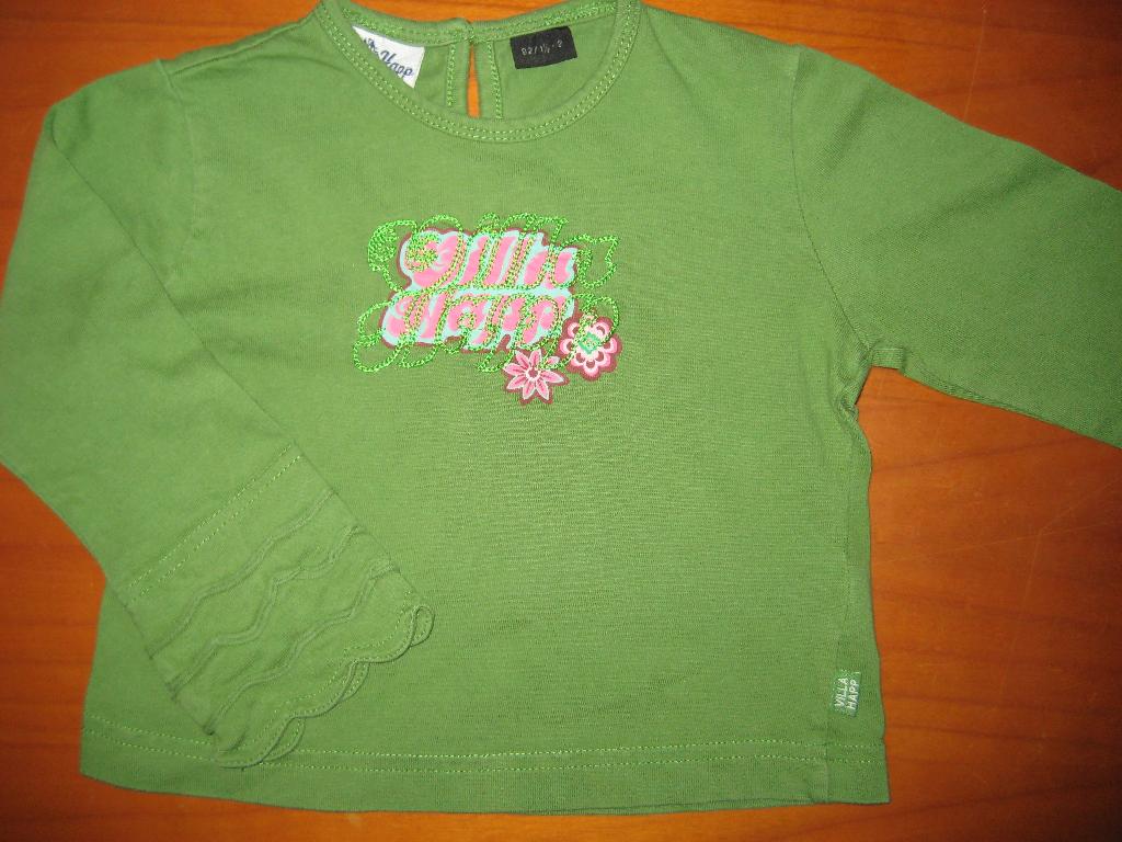 Groen shirt, 92, Villa Happ, Kinderen en Baby's, Ophalen of Verzenden, Zo goed als nieuw, Meisje, Shirt of Longsleeve
