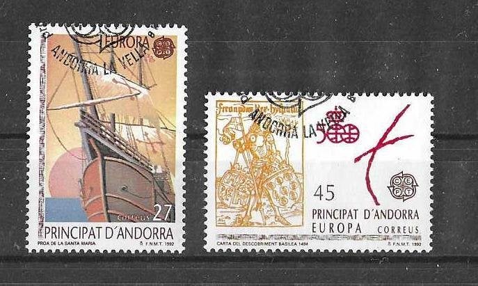 Andorra (Spaans) Michel 226-227 gestempeld EUROPA, Ophalen of Verzenden, Overige landen, Gestempeld