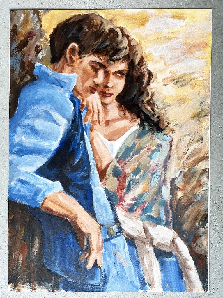 gouache op papier - 'Flamenco Dansers', Antiek en Kunst, Ophalen, Gouache, Portret of Personen, Impressionistisch