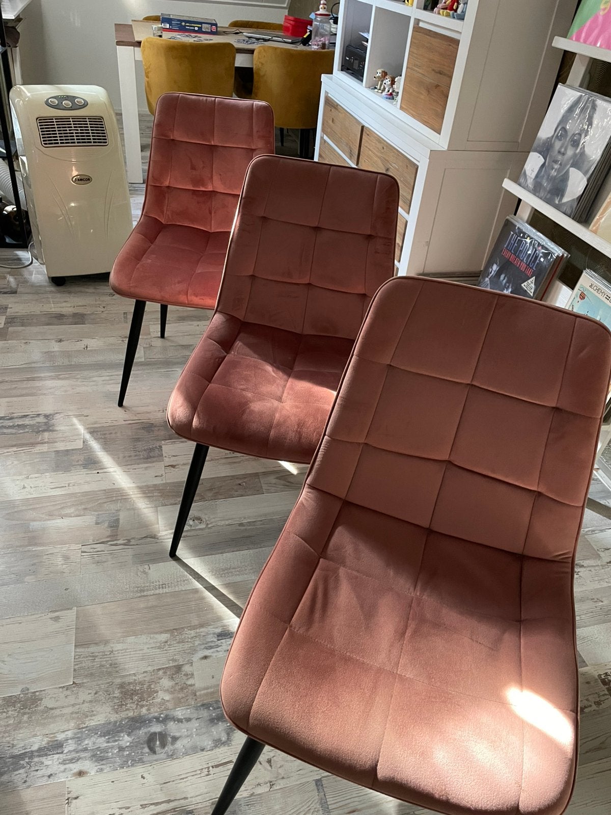 3 oud roze eettafel stoelen, Ophalen, Gebruikt, Overige kleuren, Drie