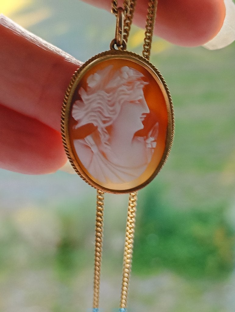 14 karaat gouden Camee hanger, Ophalen of Verzenden, Zo goed als nieuw, Goud, Goud
