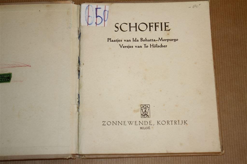 Schoffie. To Hölscher, Ida Bohatta-Morpurgo, 1936., Ophalen of Verzenden, Gelezen