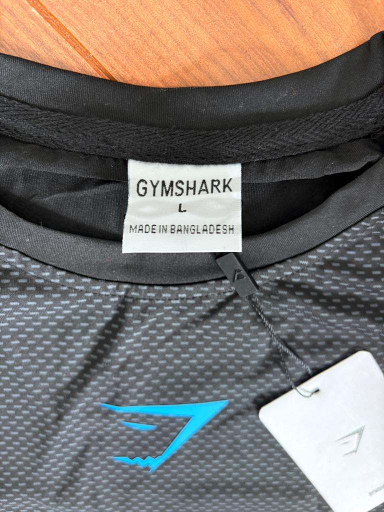 Gymshark Onyx T-shirt - Zwart/Blauw - Maat L, Kleding | Heren, Sportkleding, Maat 52/54 (L), Fitness, Zwart, Nieuw