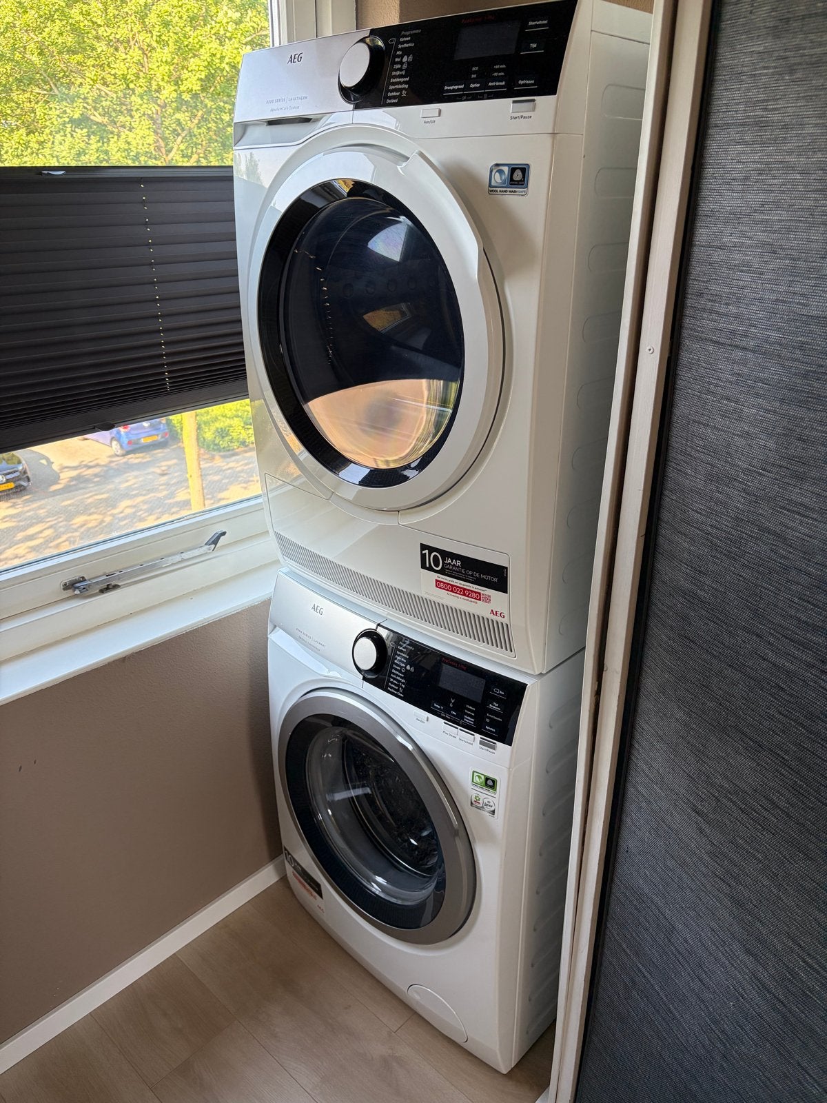AEG Wasmachine en Wasdroger Set (8000 serie), 8 tot 10 kg, Ophalen, Zo goed als nieuw, 85 tot 90 cm
