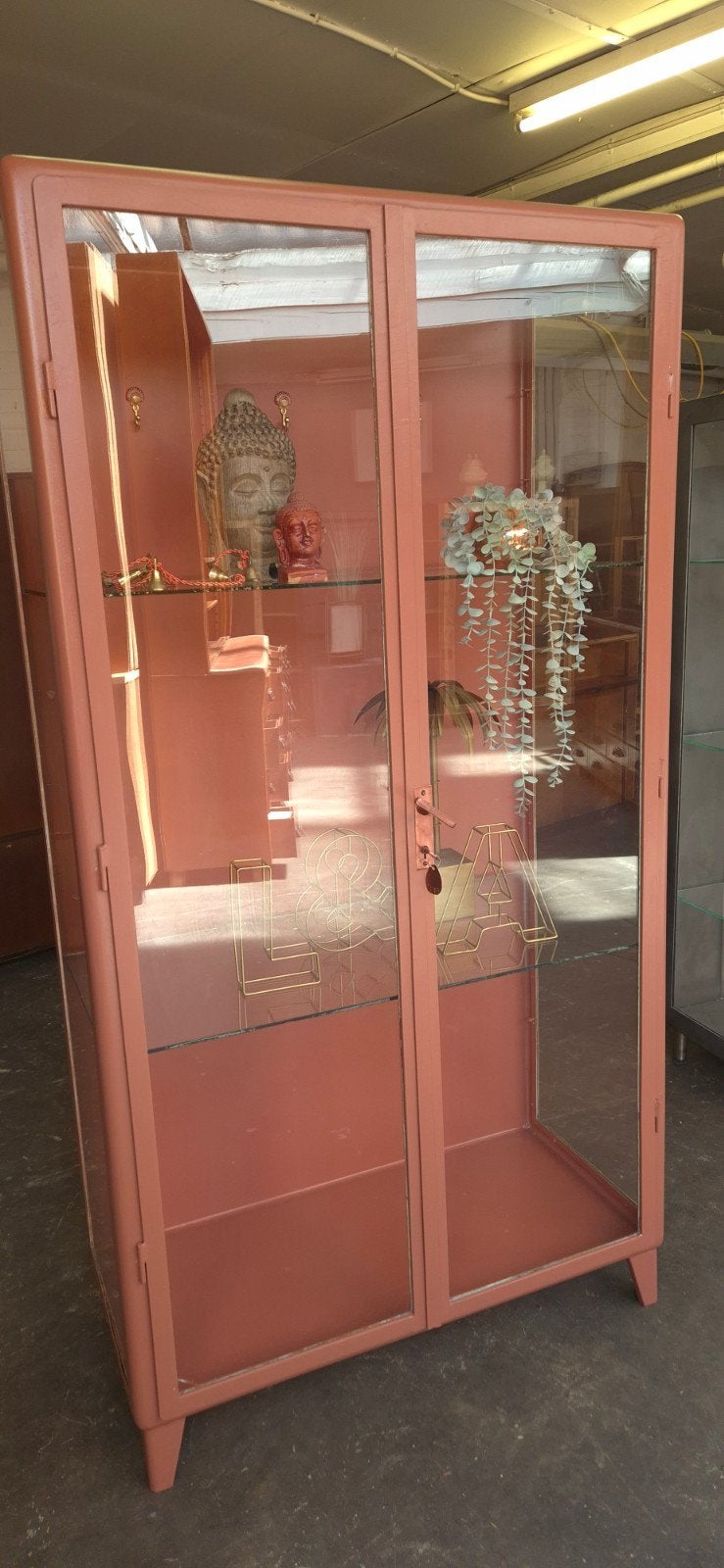 Vintage Metalen Vitrinekast Apothekerskast Dokterskast, 2033NJ, Gebruikt, Info@vintagefabriek.com, Ophalen