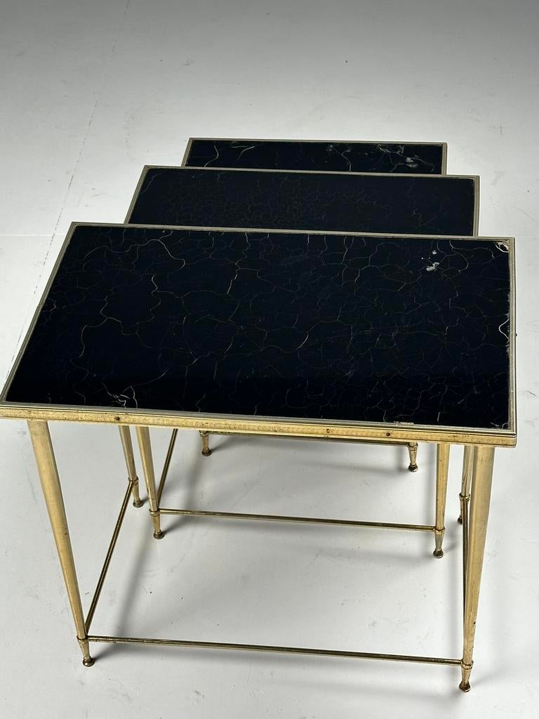 Set van drie vintage bijzettafels, Frankrijk midden 20e eeuw, Ophalen of Verzenden