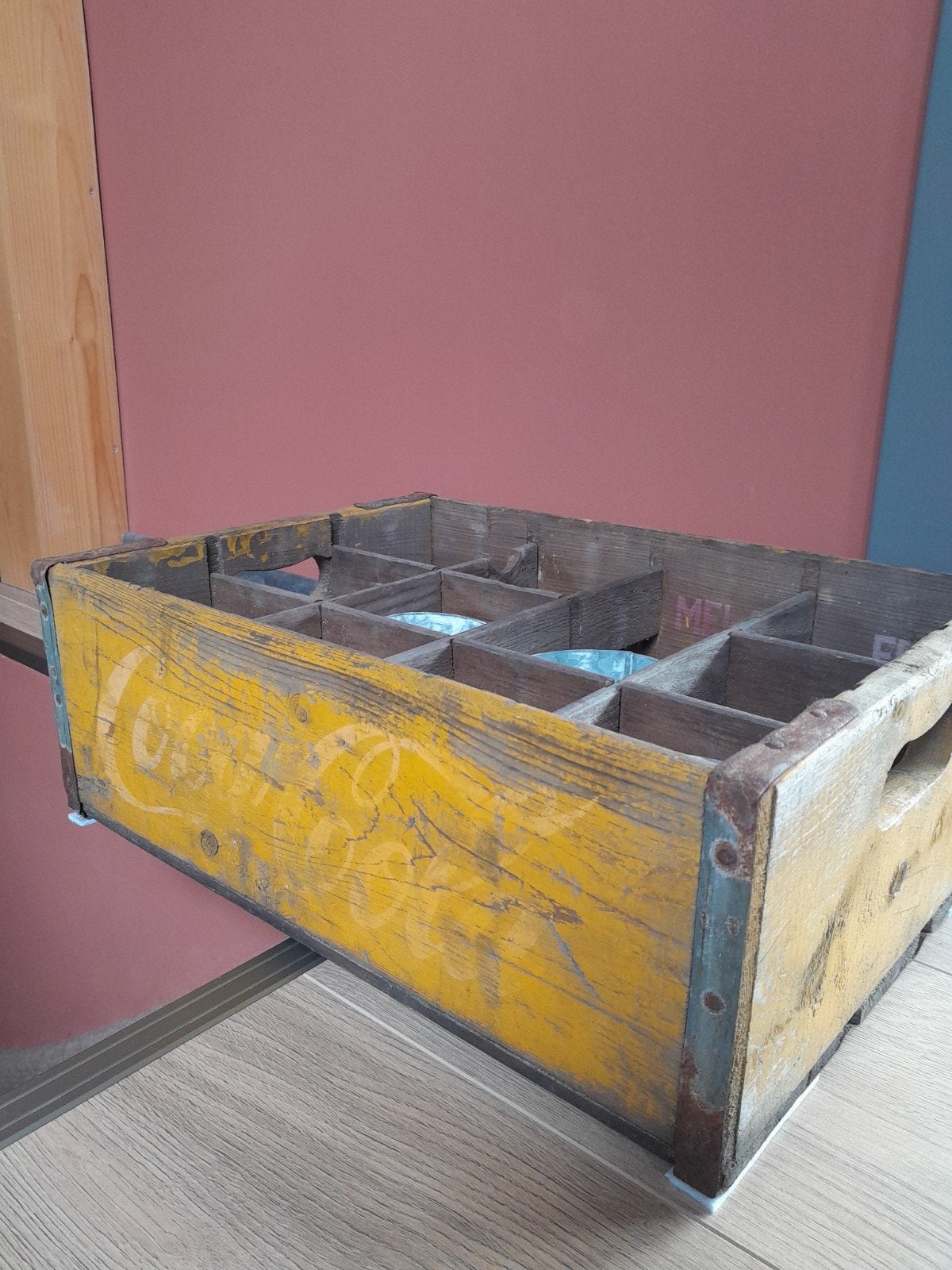 Vintage Coca-Cola krat - Houten frisdrankkrat, Ophalen of Verzenden