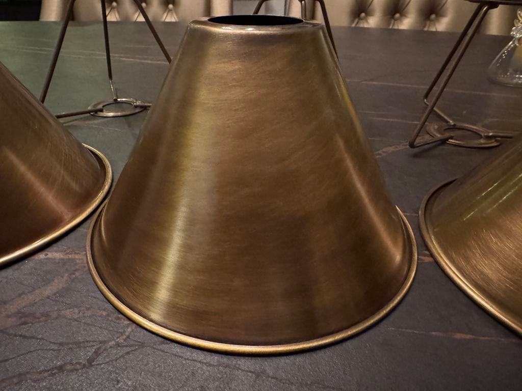 Nieuwe bronzen lampenkappen, Ophalen of Verzenden, Zo goed als nieuw, Rond, Minder dan 25 cm