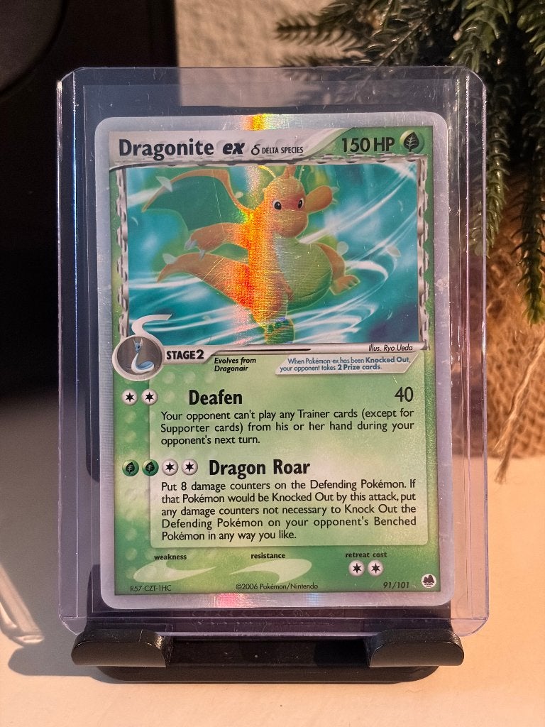 Dragonite ex | Delta Species | 91/101 | EX Dragon Frontiers, Ophalen of Verzenden, Gebruikt, Losse kaart, Foil