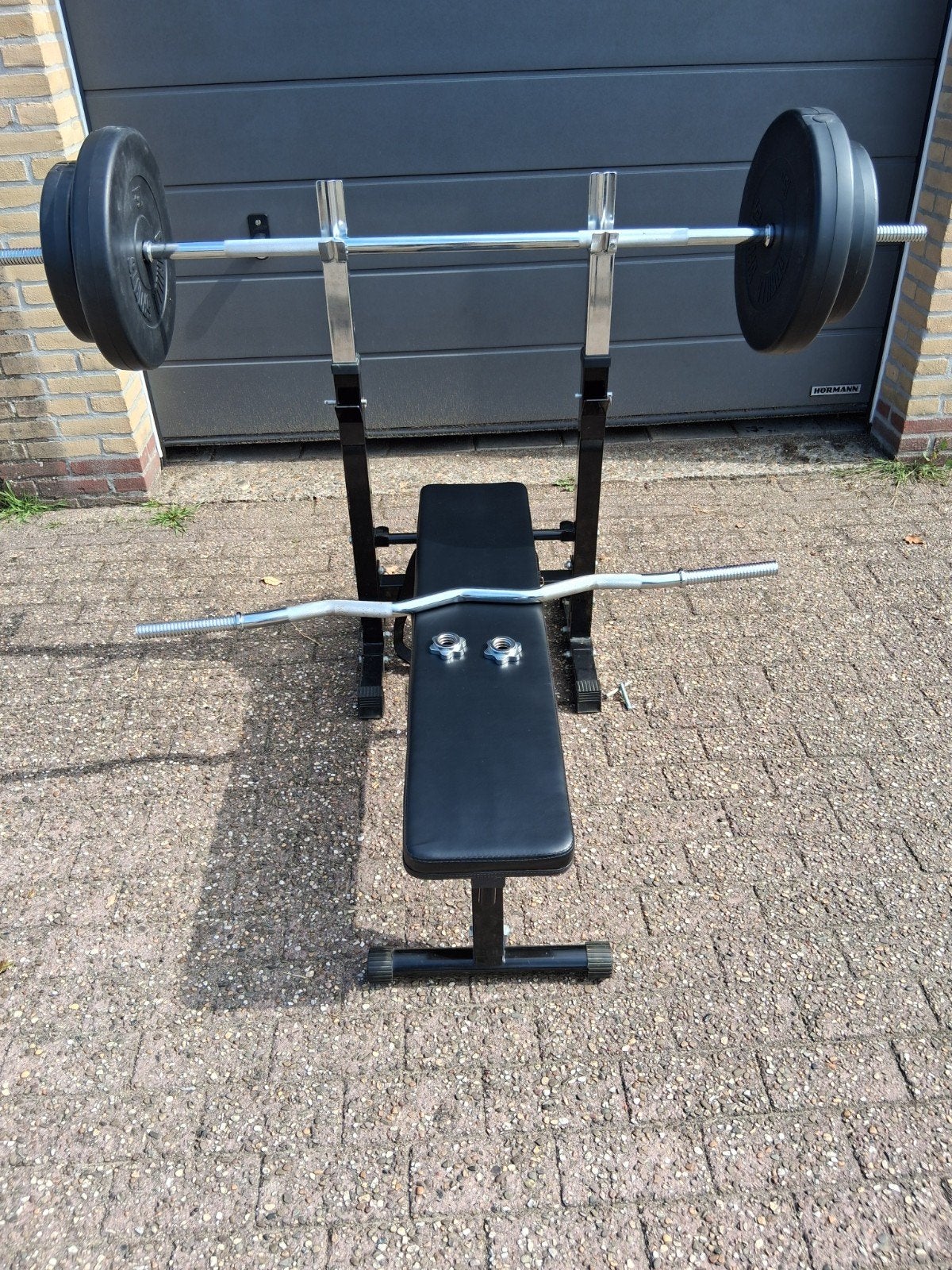 bankdruk bankje met gewichten, Sport en Fitness, Ophalen, Zo goed als nieuw, Benen, Fitnessbank