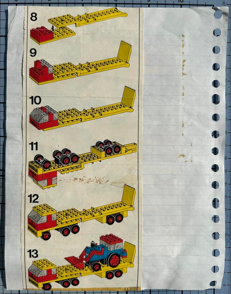 Lego 682 Dieplader met tractor uit 1971, Gebruikt, Overige thema's, Lego, Ophalen of Verzenden
