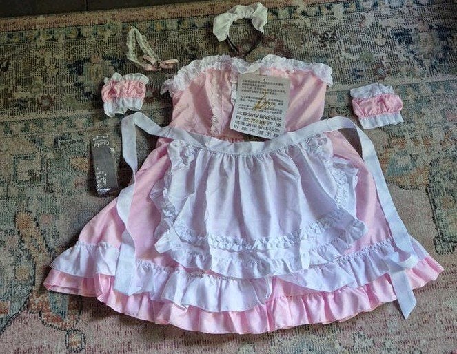 Roze Lolita Meisjesjurk met Schort en Accessoires, Maat 38/40 (M), Ophalen of Verzenden, Kleding, Overige thema's