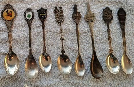 12 stuks vintage verzilverde theelepeltjes, Antiek en Kunst, Antiek | Bestek, Ophalen of Verzenden