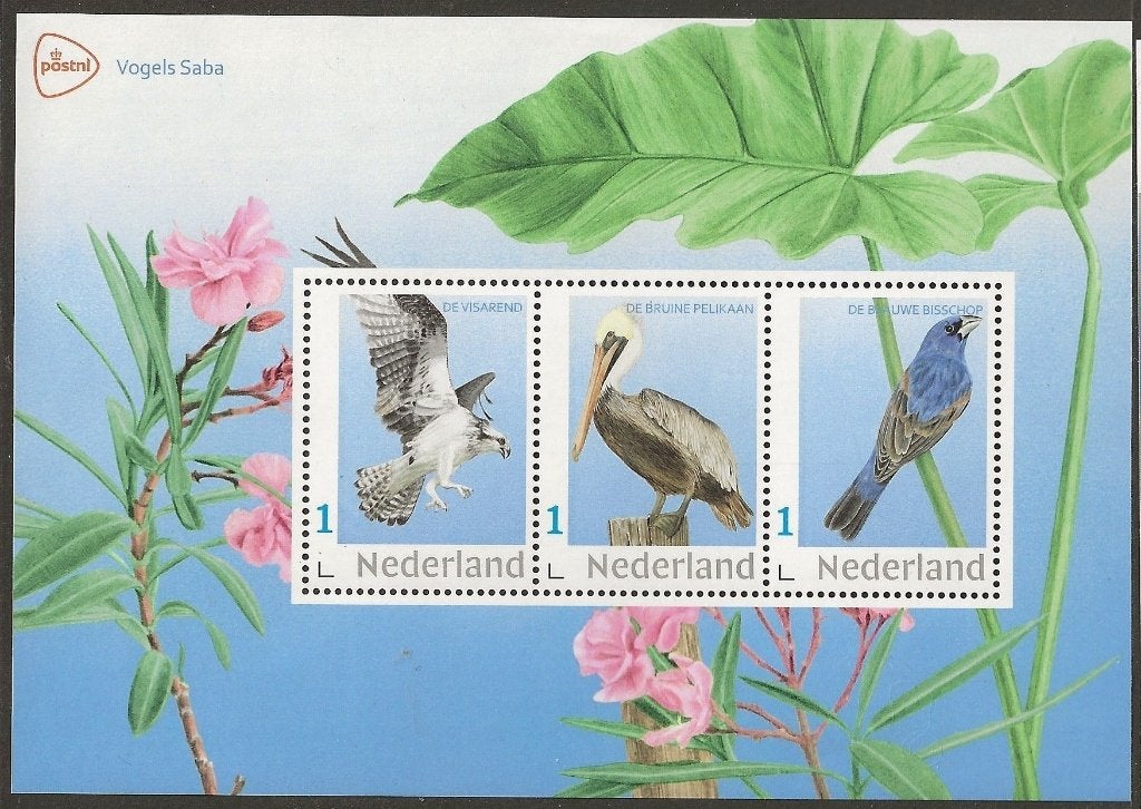 Velletje persoonlijke zegels Vogels Saba, postfris, Ophalen of Verzenden, Postfris