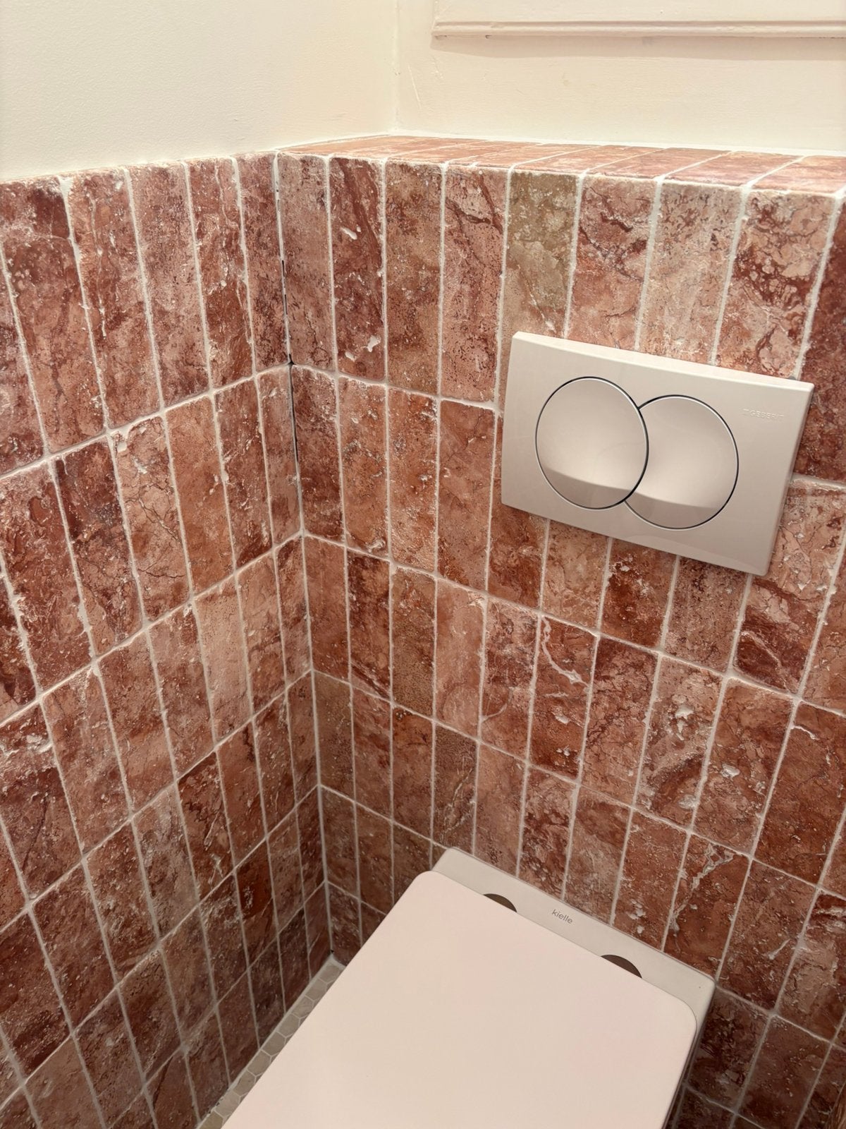 68 Stuks Red Travertin Tegels 6x20 cm, Ophalen, Overige materialen, Wandtegels, Nieuw
