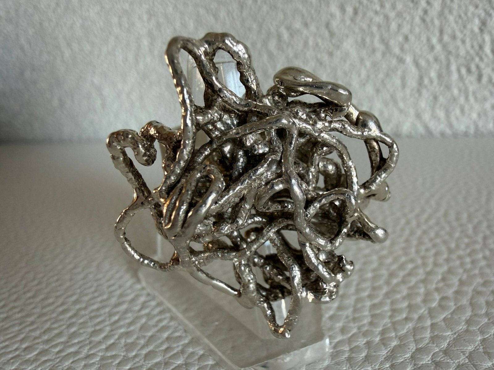 H107/Prachtige PETER VON POST zilveren ring ZWEDEN, 18 tot 19, Gebruikt, Verzenden, X