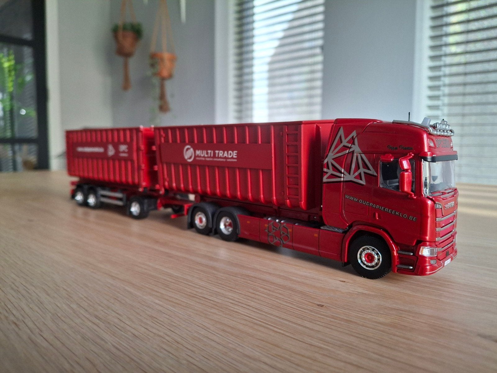Tekno Scania R450 OPC Eeklo haakarm container, Ophalen of Verzenden, Zo goed als nieuw, Bus of Vrachtwagen