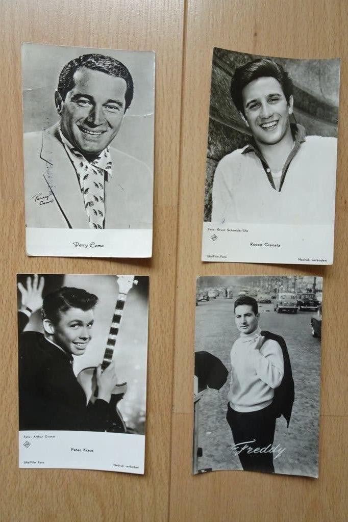 Fotokaarten Perry Como, Rocco Granata, Peter Kraus, Freddy, Verzenden, Gebruikt, Foto of Kaart