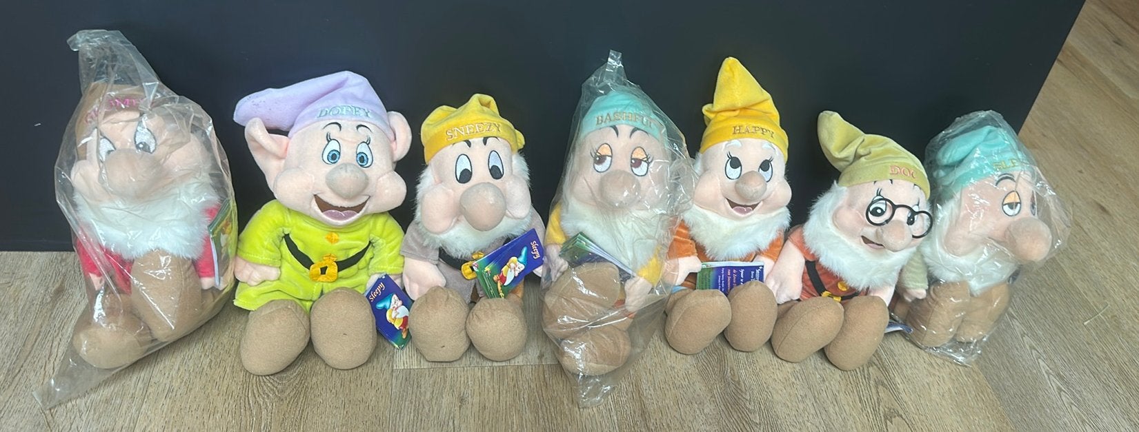 7 Dwergen knuffels AH Air Miles nieuw in verpakking, Ophalen of Verzenden, Sneeuwwitje of Doornroosje, Nieuw, Knuffel
