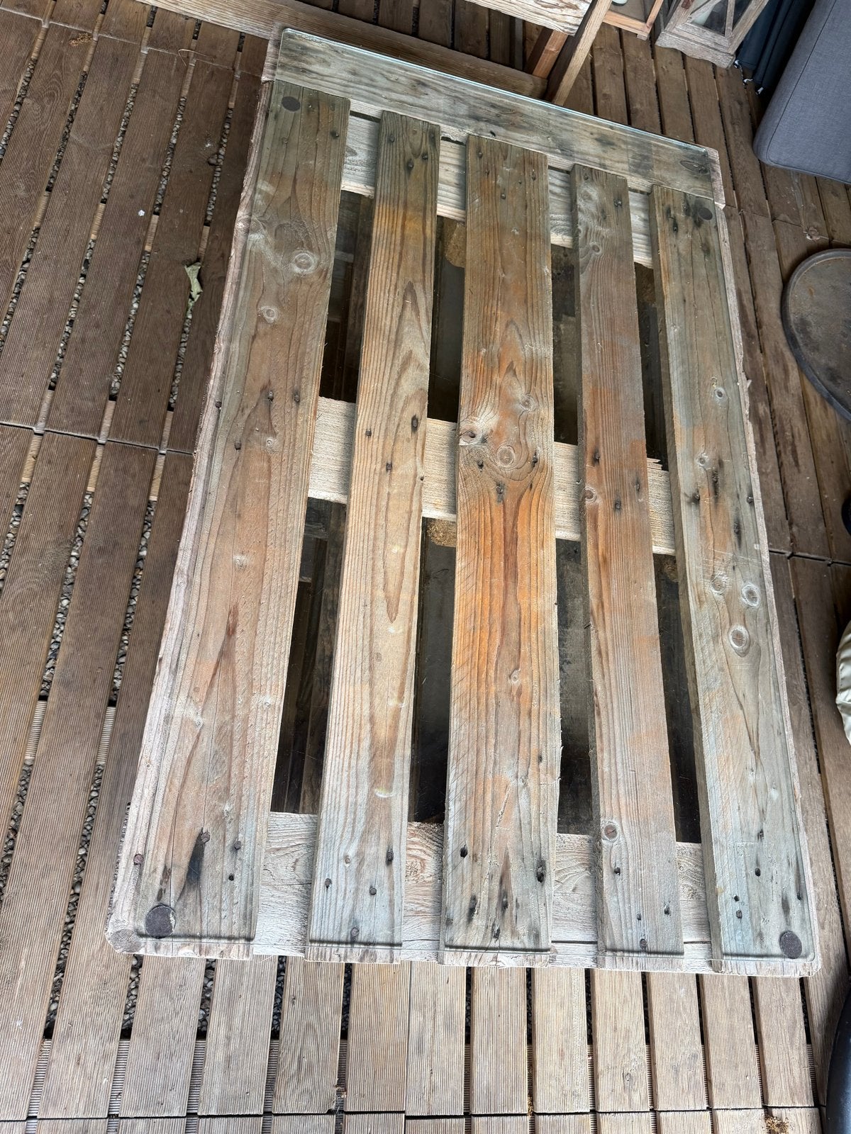 Geharde Glasplaat 75x130 cm voor Pallet Tafel, Ophalen, Gebruikt, 100 tot 150 cm, 50 tot 100 cm