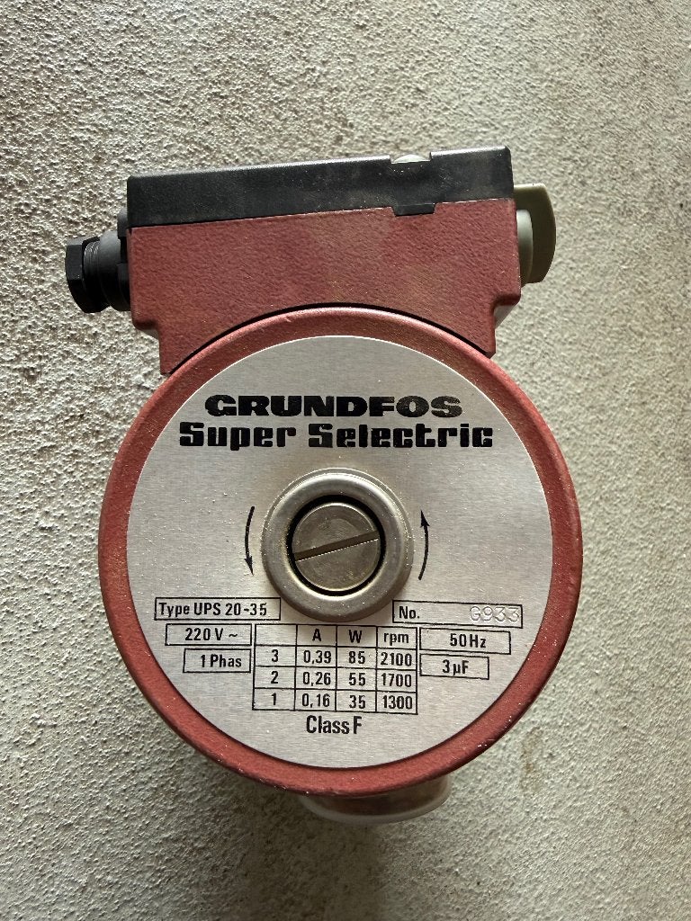 Grundfos Super Selectric type:UPS 20-35, Minder dan 30 cm, Cv-ketel of Combi-ketel, Nieuw, Minder dan 60 cm