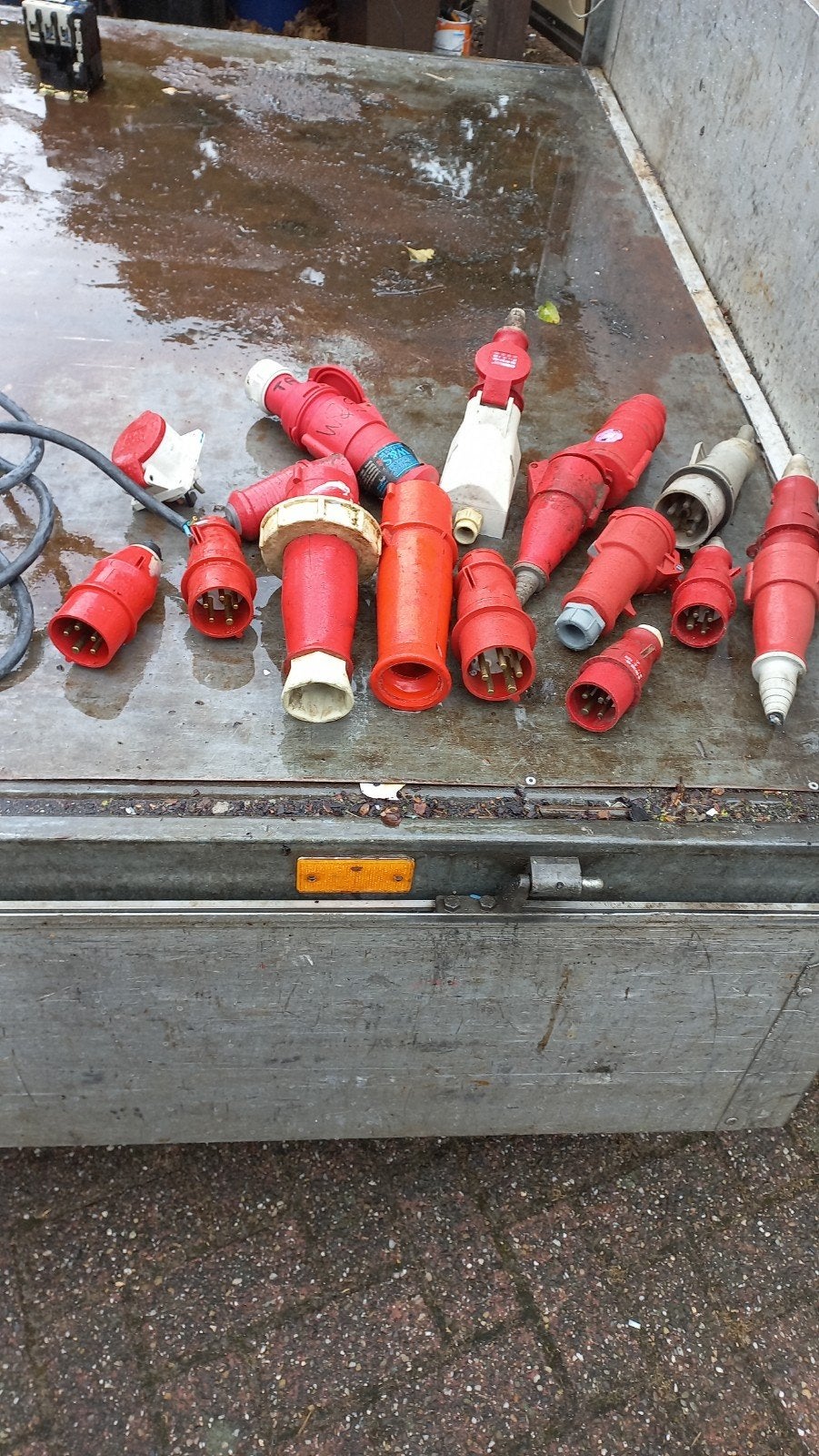 Diverse Krachtstroom Stekkers en Verlengkabel kabellengte 23, Doe-het-zelf en Verbouw, Elektra en Kabels, Ophalen, Gebruikt, Stekker