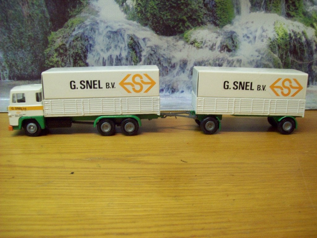Tekno - Scania 141 - V8 - huif/combi - G. Snel - Bodegraven, Ophalen of Verzenden, Zo goed als nieuw, Bus of Vrachtwagen, Tekno