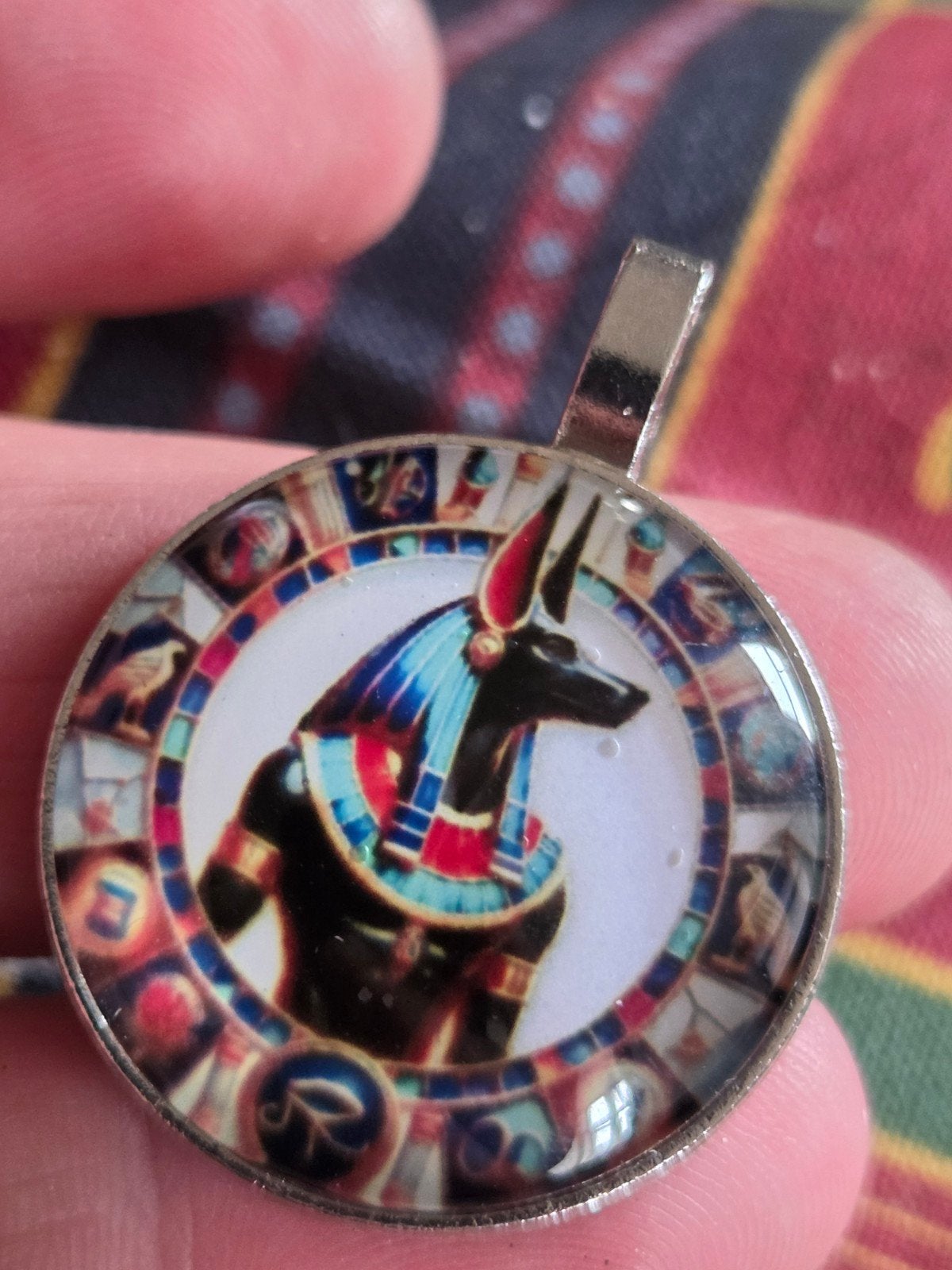 Hanger met Anubis afbeelding - Egyptische mythologie, Sieraden, Tassen en Uiterlijk, Glas of Kristal, Nieuw, Ophalen of Verzenden