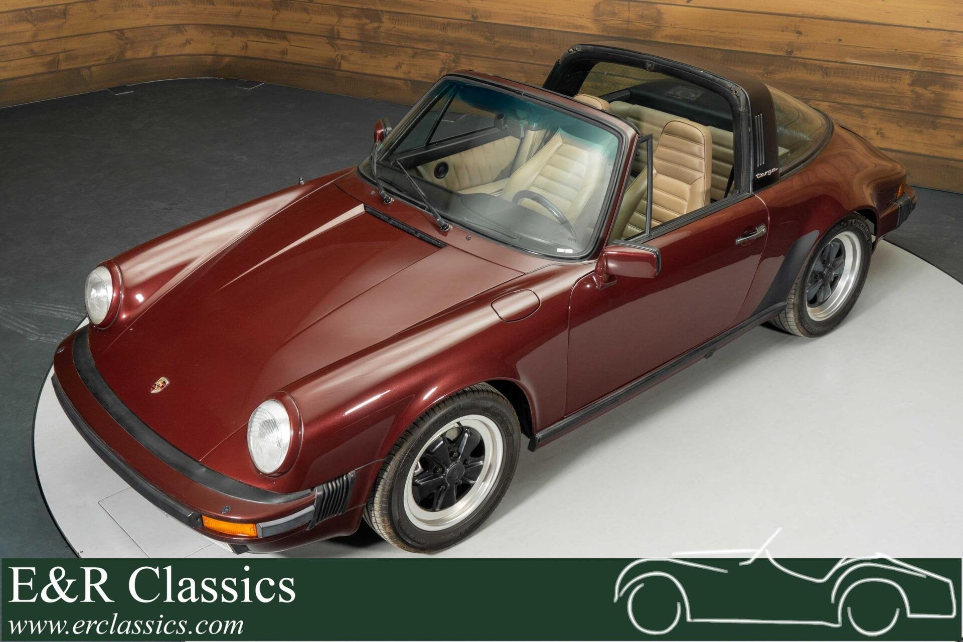 Porsche 911 Targa | 1984, Auto's, Achterwielaandrijving, Beige, Cabriolet, Leder