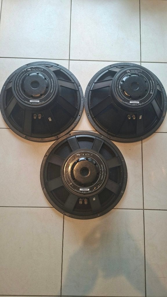3 x Eminence DEFINIMAX 4018LF, Subwoofer, Zo goed als nieuw, Ophalen, 150 watt of meer