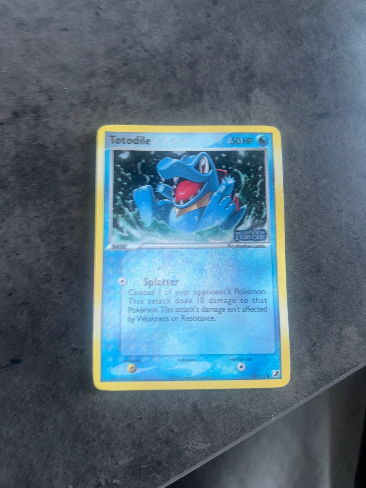Pokémon Kaart Totodile 50 HP - Retreeat Forces, Ophalen of Verzenden, Gebruikt, Losse kaart