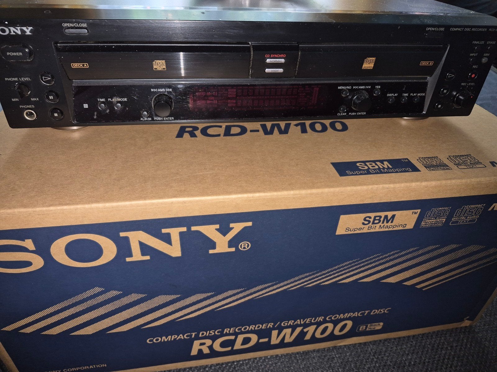 Sony RCD-W100 Compact Disc Recorder met afstandsbediening, Audio, Tv en Foto, Cd-spelers, Ophalen of Verzenden, Zo goed als nieuw
