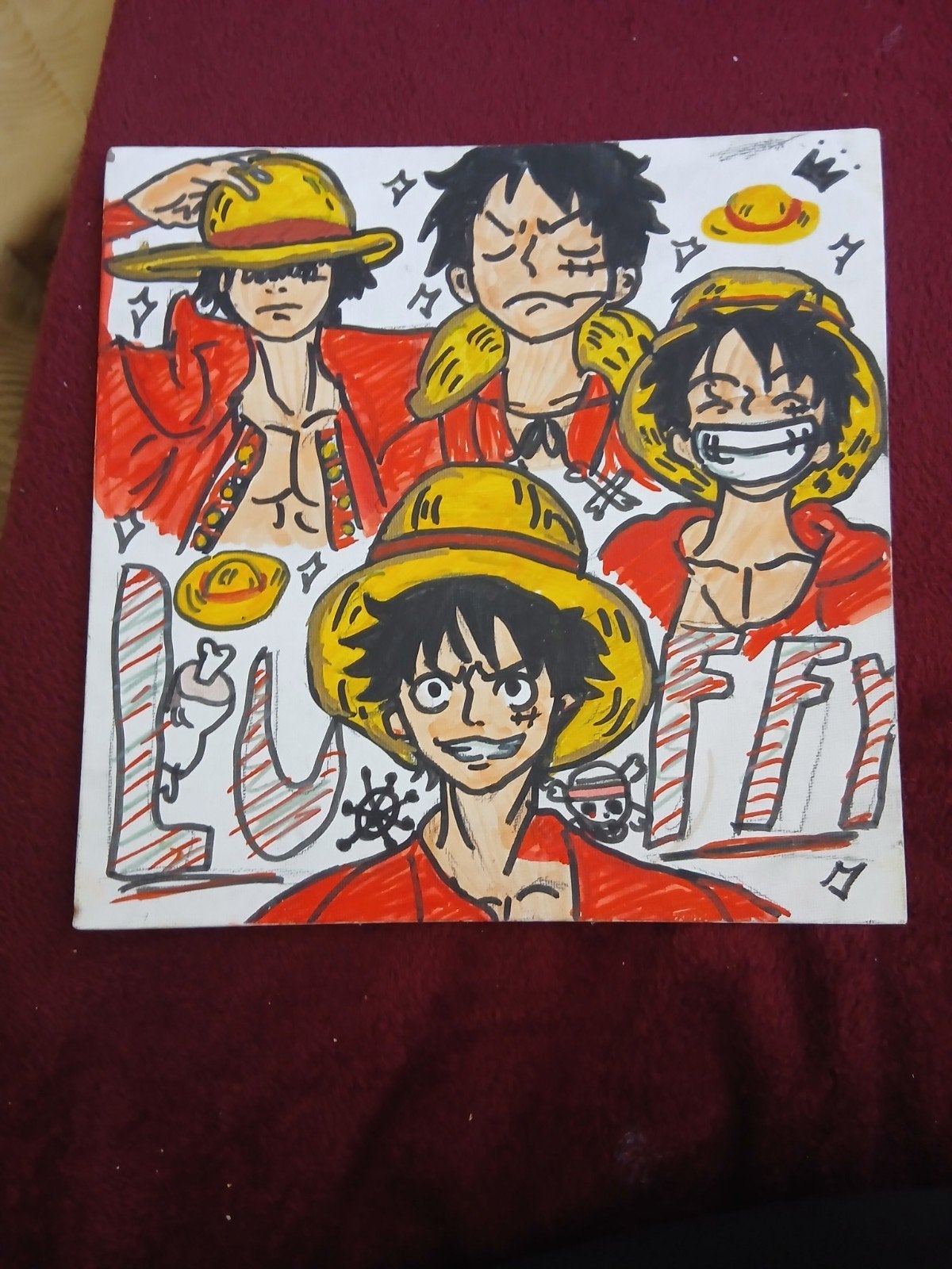 Luffy schilderij, Ophalen, Plaatje, Poster of Sticker