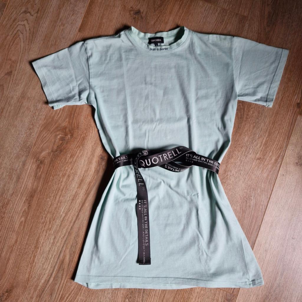 Quotrell T-shirt Jurk Mintgroen met Buckle Riem - Maat XS, Ophalen of Verzenden, Zo goed als nieuw, Quotrell, Maat 34 (XS) of kleiner
