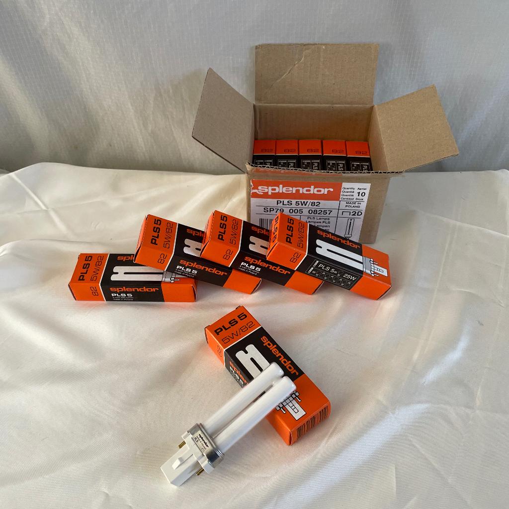 Splendor PLS 5 spaarlamp 5W/82 2-pin compact lamp. Nieuw, Minder dan 30 watt, Nieuw, Bipin of Steekvoet, Ophalen of Verzenden